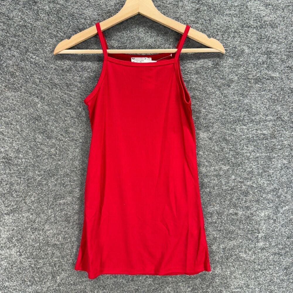 New Knitworks Top Women 8 Red Sleeveless Square Neck Spaghetti Strap Casual